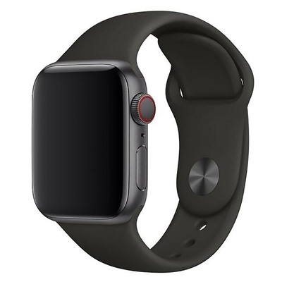 Ремешок - ApW Sport Band Apple Watch 38/40/41мм силикон на кнопке (L) (black)