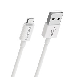 Кабель USB - micro USB Borofone BX22 (повр. уп)  100см 2,4A  (white)