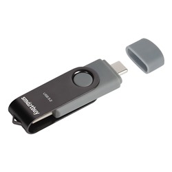 Флэш накопитель USB 256 Гб Smart Buy Twist Dual Type-C/Type-A 3.1 (black)