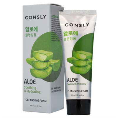 Consly Пенка для умывания кремовая успокаивающая c экстрактом алоэ вера - Aloe vera soothing, 100мл