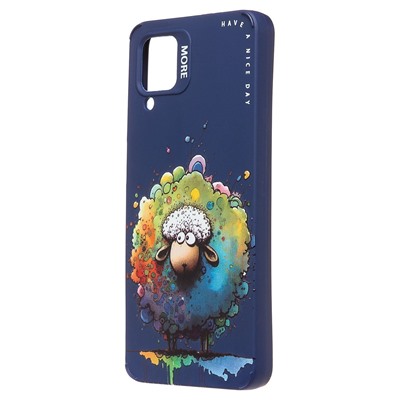 Чехол-накладка - SC335 для "Samsung Galaxy A12"  (овечка) (dark blue) (227128)