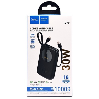 Внешний аккумулятор Hoco Q19 Lucky 30W 10000mAh (black)