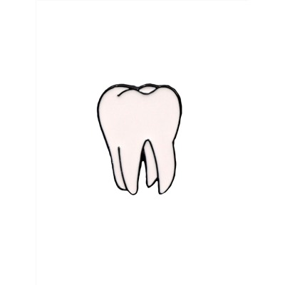 Металлический значок "Зуб" 1.4*2 см