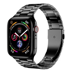 Ремешок - ApW36 металл блочный на застежке Apple Watch 38/40/41мм (black)