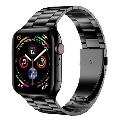 Ремешок - ApW36 металл блочный на застежке Apple Watch 38/40/41мм (black)