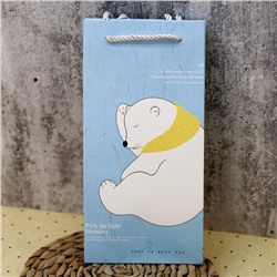 Пакет подарочный «Polar bear», yellow scarf (12*10*24.5)