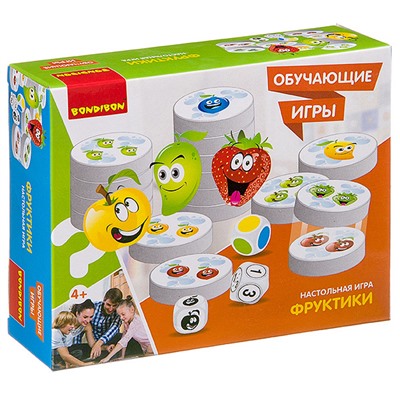 Обучающие игры Bondibon Настольная игра «ФРУКТИКИ», BOX 17,2x4,5x14,2 см