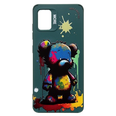 Чехол-накладка - SC335 для "Samsung Galaxy A51 4G"  (медведь) (dark green) (227151)