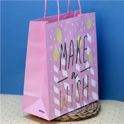 Пакет подарочный (S) «Holiday make», pink (21*25.5*10)