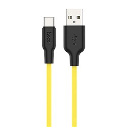 Кабель USB - Type-C Hoco X21 Plus (silicone)  100см 3A  (yellow/black)