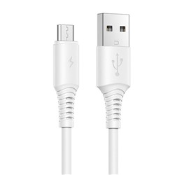 Кабель USB - micro USB Borofone BX47 Coolway (повр. уп)  100см 2,4A  (white)