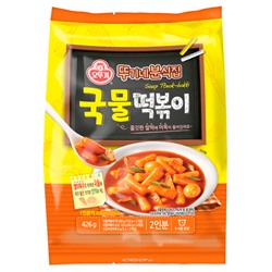Рисовые палочки (токпокки) с острым бульоном Soup Tteok-bokki Корея 426 г (2 порции) Акция
