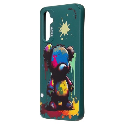 Чехол-накладка - SC335 для "Samsung Galaxy A24 4G"  (медведь) (dark green) (227145)