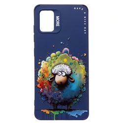 Чехол-накладка - SC335 для "Samsung Galaxy A51 4G"  (овечка) (dark blue) (227146)