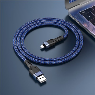 Кабель USB - Apple lightning Hoco U110  120см 2,4A  (blue)