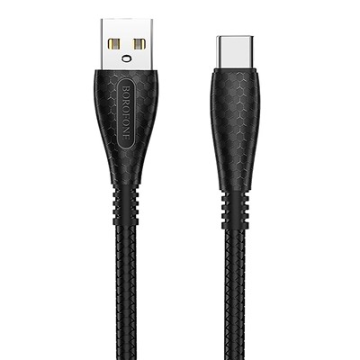 Кабель USB - Type-C Borofone BX38 Cool (повр. уп)  100см 3A  (black)