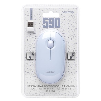 Мышь оптическая беспроводная Smart Buy SBM-590D-B (light blue)