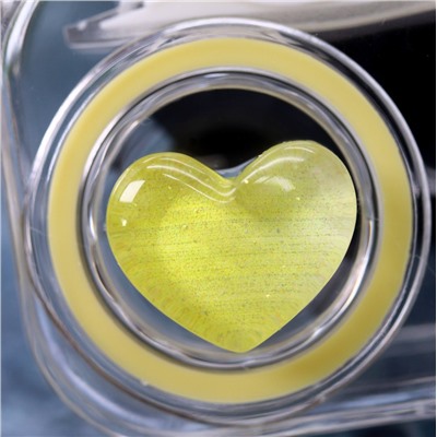 Контейнер для линз «Circle hearts», yellow