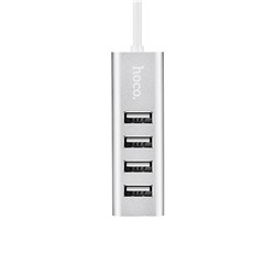 Хаб USB Hoco HB1 USB-4USB (80cm) (silver)