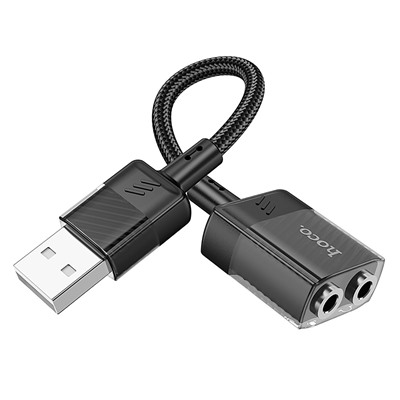 Адаптер Hoco LS37 Spirit 2-in-1 USB to 3.5mm (black)