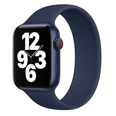 Ремешок - ApW15 монобраслет Apple Watch 38/40/41мм (150мм) силикон (dark blue)