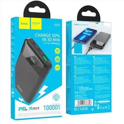Внешний аккумулятор Hoco J102 PD QC 10 000mAh Micro USB/USB*2/USB Type-C (black)
