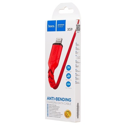 Кабель USB - Apple lightning Hoco X59 Victory PD  100см 2,4A  (red)