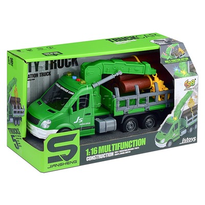 Машина "Эвакуатор" зеленый, на батарейках, в коробке