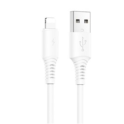 Кабель USB - Apple lightning Borofone BX47 Coolway (повр. уп)  100см 2,4A  (white)