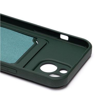 Чехол-накладка - SC304 с картхолдером для "Apple iPhone 15" (dark green) (228128)