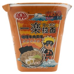 Лапша б/п со вкусом говядины и карри Yile Noodles Naruto (оранжевая), Китай, 100 г Акция