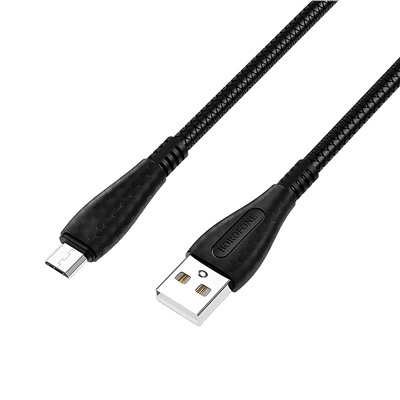 Кабель USB - micro USB Borofone BX38 Cool (повр. уп)  100см 2,4A  (black)