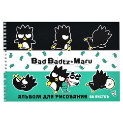 Альбом для рисования А4, 40 л., "BadtzMaru" на гребне, обложка - мелов.картон, блок - офсет