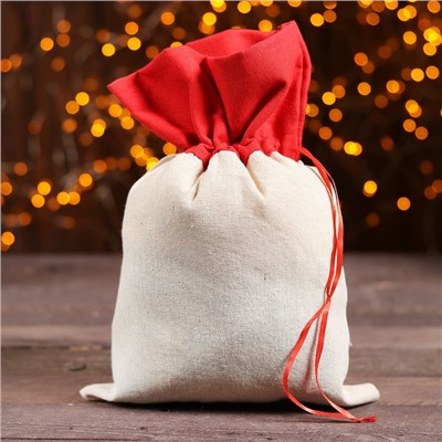 Мешок для подарков «Снеговичок и снежинки», на завязках, 29 × 22 см