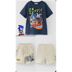 Детский/ подростковый костюм 3 модели Принт Sonic, Размер 110/116