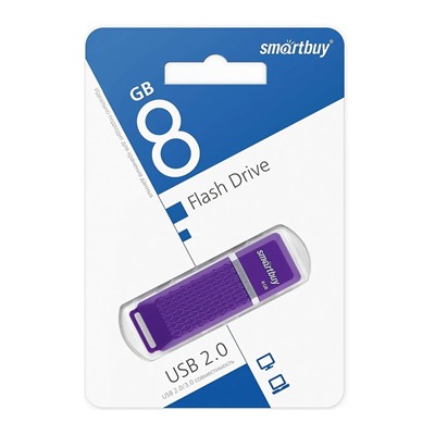 Флэш накопитель USB  8 Гб Smart Buy Quartz (violet)