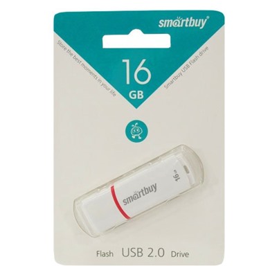 Флэш накопитель USB 16 Гб Smart Buy Crown (white)