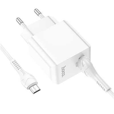 Адаптер Сетевой с кабелем Hoco C98A Proton USB 3A/18W (USB/Micro USB) (white)