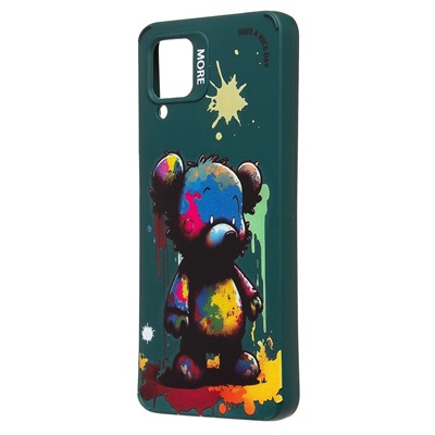 Чехол-накладка - SC335 для "Samsung Galaxy A12"  (медведь) (dark green) (227133)