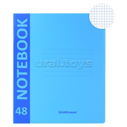 Тетрадь 48л, клетка, CoverProBook Neon, голубой, А5+