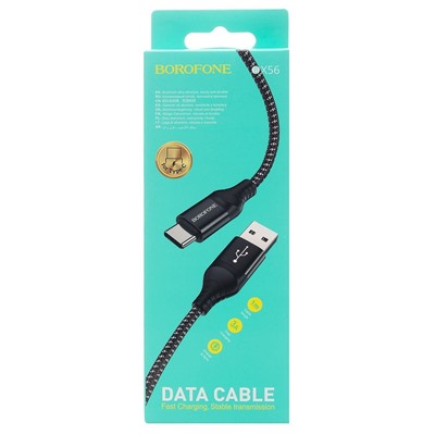 Кабель USB - Type-C Borofone BX56  100см 3A  (black)