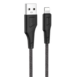 Кабель USB - Apple lightning Hoco X58 Airy silicone  100см 2,4A  (black)