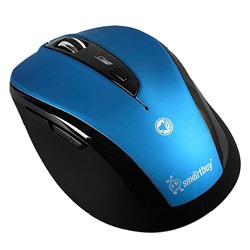 Мышь оптическая беспроводная Smart Buy SBM-612AG-BK (blue/black), blue LED, беззвучная