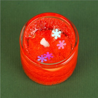 Свеча гелевая в стакане Зима это ..«МИКС», без аромата, скретч-слой, 2,5 х 2,5 х 2,5 см