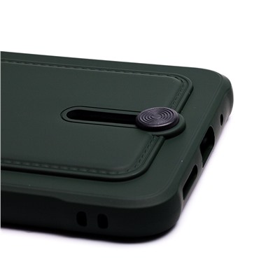 Чехол-накладка - SC304 с картхолдером для "Xiaomi Redmi 10C" (dark green)