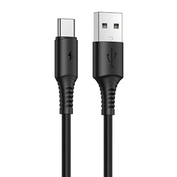 Кабель USB - Type-C Borofone BX47 Coolway (повр. уп)  100см 3A  (black)