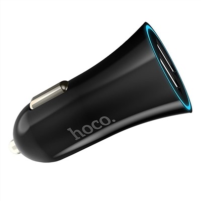 Адаптер Автомобильный Hoco UC204 2USB/5V/2.4A (black)