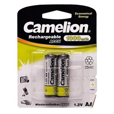 Аккумулятор AA Camelion R6 (2-BL) Ni-Cd 1000 mAh (24)