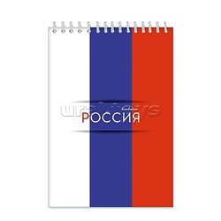 Блокнот 48л. клетка А5 на гребне "Россия"