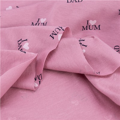 Ткань на отрез кулирка 2408-V2 Mom and dad цвет розовый